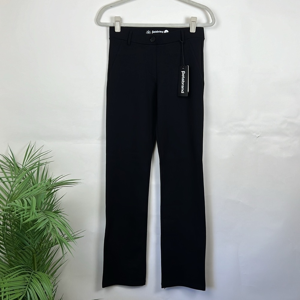 NWT Betabrand Dress Pant Yoga Pants Black Stretch Travel Small S - Picture 2 of 7